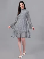 DRESSES FOR WOMEN WESTERN WEAR NAVY BLUE DRESS