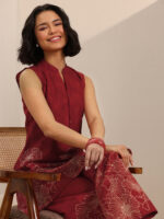 Red Printed Cotton Cord Set - Image 3