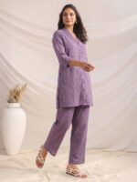 Lavender Dobby Chiffon Solid A-Line Cord Set - Image 2