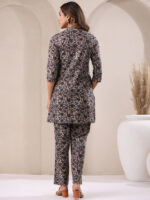 Beige Pure Cotton Floral Printed Straight Cord Set - Image 3