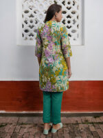 Multi Pure Cotton Floral Printed A-Line Short Kurti - Image 2