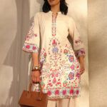 Off White Printed Cotton Blend Cord Set - Style 1473H