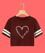 Printed Full Sleeve Crop Tshirt for Women - Image 2