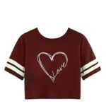 Printed Full Sleeve Crop Tshirt for Women