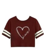 Printed Full Sleeve Crop Tshirt for Women