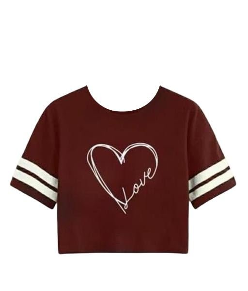 31rc3H68t0L.jpg Printed Full Sleeve Crop Tshirt for Women - Image 1