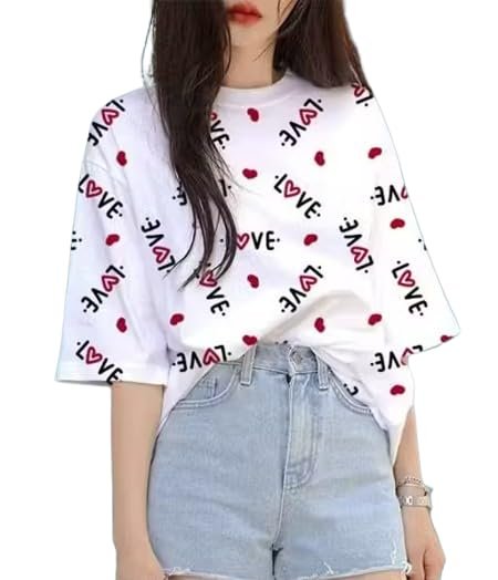 419Mty0S61L.jpg Printed T-Shirt for Women - Image 1