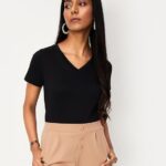 Women's Cotton Solid Regular Fit T-Shirt