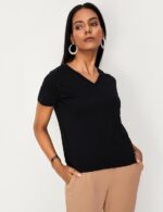 Women's Cotton Solid Regular Fit T-Shirt - Image 3