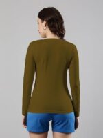 Comfortable Fit V Neck Full Sleeves Solid Tshirt - Image 4