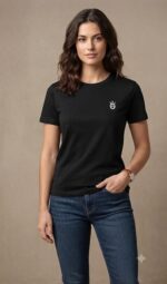 Women's Premium Cotton Blend Solid Crew Neck Half Sleeve T-Shirt - Image 2