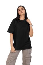 Women's Plain T-Shirt - Regular Fit Round Neck Short Sleeve Cotton Blend Tee