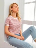 Women's Half Sleeve Round Neck Printed Fitted Tee - Image 2