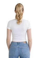 Women’s Fitted Crop Top – Soft Stretch Short Sleeve Casual T-Shirt - Image 2