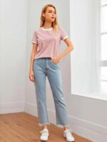 Women's Half Sleeve Round Neck Printed Fitted Tee - Image 4