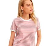 Women's Half Sleeve Round Neck Printed Fitted Tee