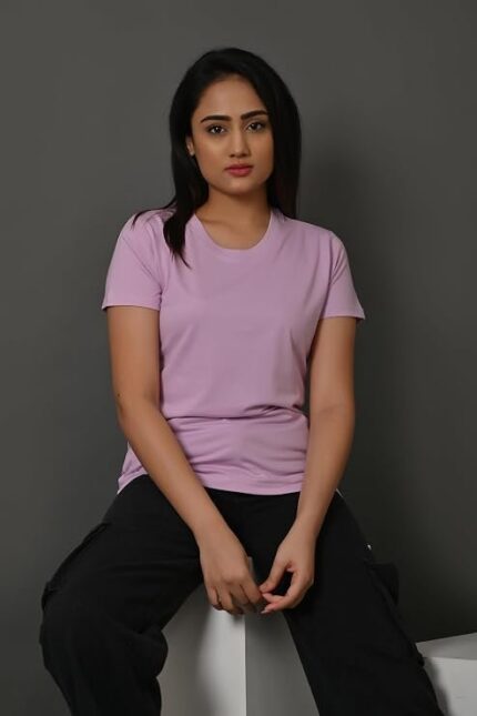 Cotton Solid Round Neck T Shirt