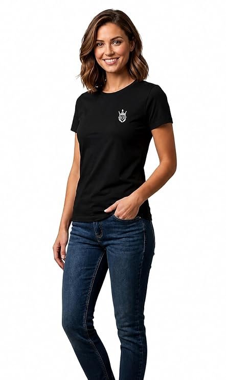 61zRHu6YqYL._SY741_.jpg Women's Premium Cotton Blend Solid Crew Neck Half Sleeve T-Shirt - Image 1