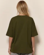 Women Graphic Print Round Neck Cotton Blend Green T-Shirt - Image 2