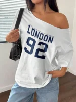 Women Printed Round Neck Cotton Blend White T-Shirt