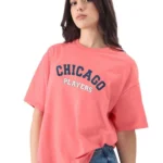 Women Printed Round Neck Pure Cotton Pink T-Shirt