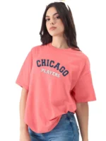Women Printed Round Neck Pure Cotton Pink T-Shirt
