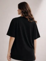 Women Graphic Print Round Neck Pure Cotton Black T-Shirt - Image 5