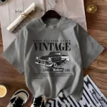 Women Graphic Print Round Neck Cotton Blend Grey T-Shirt
