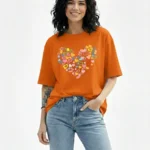 Women Printed Round Neck Cotton Blend Multicolor T-Shirt