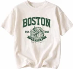 Women Printed Round Neck Pure Cotton White T-Shirt - Image 3